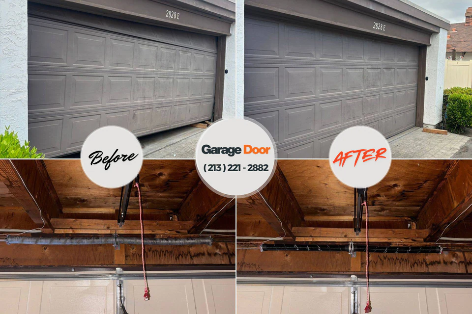 Before and after: garage door repair Sandy Pointe Polk City